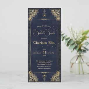 Navy Blue Gold Celestial Bridal Brunch Einladung