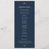 Navy Blue Gold Celestial Moon Cycle Mystic Wedding Programm (Rückseite)