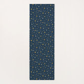 Navy Blue Gold Celestial Paisley Muster Monogram Yogamatte (Rückseite)