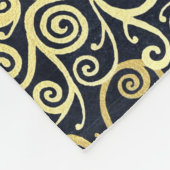 Navy Blue & Gold Chic Luxury Blühte Dark Winter Fleecedecke (Ecke)