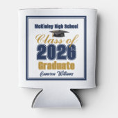 Navy Blue Gold Class of 2026 Graduation Party Dosenkühler (Vorderseite)