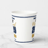 Navy Blue Gold Class of 2026 Graduation Party Pappbecher (Rechts)