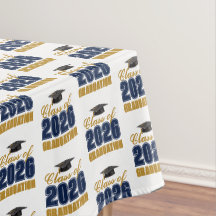 Navy Blue Gold Class of 2026 Graduation Party