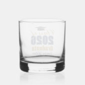 Navy Blue Gold Class of 2026 Graduation Whiskyglas (Rückseite)