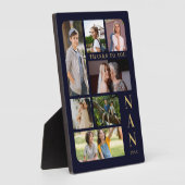Navy Blue & Gold Classic 7 Multi Photos Collage Fotoplatte (Seite)