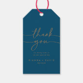 Navy Blue Gold Classic Wedding Vielen Dank Geschenkanhänger (Vorderseite)