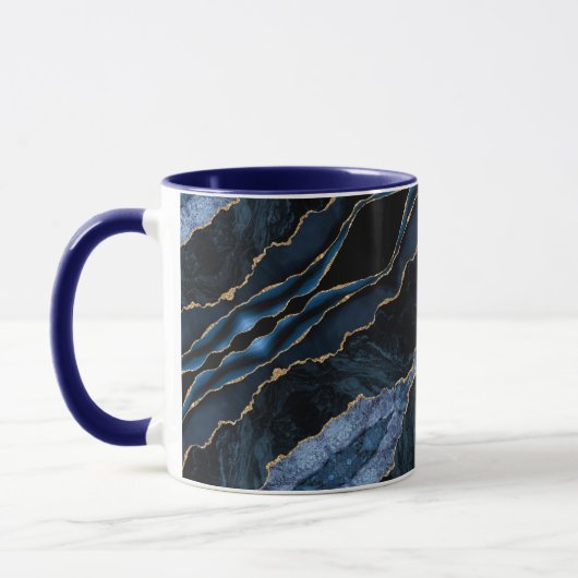 Navy Blue Gold Coffee Tasse (Links)