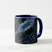 Navy Blue Gold Coffee Tasse (VorderseiteRechts)