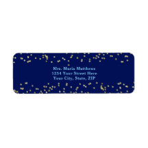 Navy Blue Gold Confetti Boy Baby Dusche