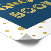 Navy Blue Gold Confetti Gästebuch Hochzeit (Ecke)