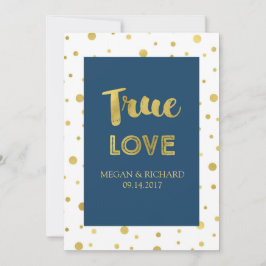 Navy Blue Gold Confetti Vow Renewal Einladung