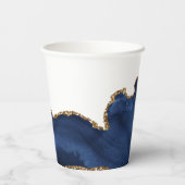 Navy Blue Gold Cross Custom Confirmation Party Pappbecher (Rückseite)