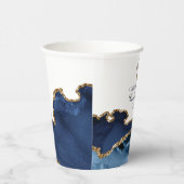 Navy Blue Gold Cross Custom Confirmation Party Pappbecher (Rechts)