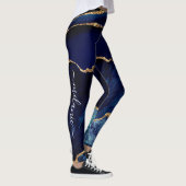 Navy Blue Gold Custom Letter and Name Leggings (Rechts)