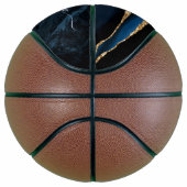 Navy Blue Gold Custom Letter Name Basketball (Rechts)