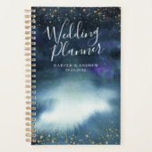 Navy Blue Gold Custom Wedding Planer (Vorderseite)