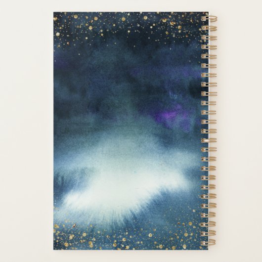 Navy Blue Gold Custom Wedding Planer (Rückseite)