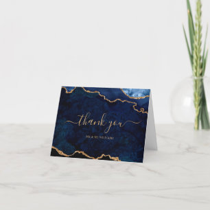 Navy Blue & Gold Dankeschön Card Dankeskarte