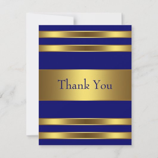 Navy Blue Gold Dankeschön Card Dankeskarte (Vorderseite)