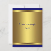 Navy Blue Gold Dankeschön Card Dankeskarte (Rückseite)