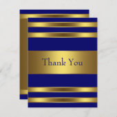 Navy Blue Gold Dankeschön Card Dankeskarte (Vorne/Hinten)