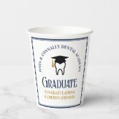 Navy Blue Gold Dental School Graduation Party Pappbecher (Rückseite)