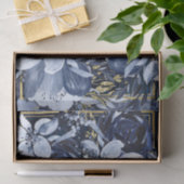 Navy Blue & Gold Elegante Moderne Wasserfarben Seidenpapier (Geschenk)