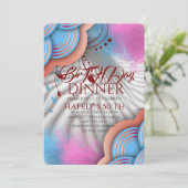 Navy Blue Gold FloraL Einladung Template Blue Bo (Stehend Vorderseite)