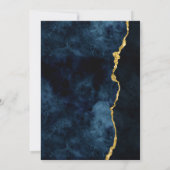 Navy Blue Gold Foil Agate Bridal Dusche Einladung (Rückseite)