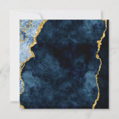 Navy Blue Gold Foil Agate Gilt Hochzeitseinladunge Einladung (Rückseite)