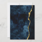 Navy Blue Gold Foil Agate Gilt Wedding Einladung (Rückseite)