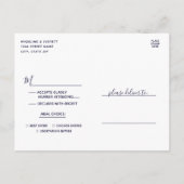 Navy Blue Gold Foil Agate Hochzeitsessen UAWG Einladungspostkarte (Rückseite)