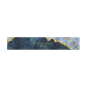 Navy Blue Gold Foil Agate Marble Wedding Monogram Einladungsbanderole (Flach)