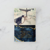 Navy Blue & Gold Foil Agate Marmor Vielen Dank Fot Dankeskarte (Innenseite)
