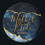 Navy Blue & Gold Foil Agate Mutter der Braut Magnet<br><div class="desc">Navy Blue & Gold Foil Aquarell Marmor Agate Gilded Geode Design,  mit modernen und Script-Schriftart. Trendy und schicke Hochzeitsmutter des Brautmagneten! ~ Karo mein Shop zu sehen,  die gesamte Hochzeitssuite für dieses Design!</div>