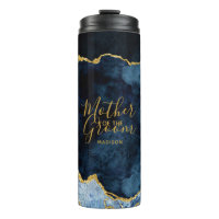 Navy Blue & Gold Foil Agate Mutter des Bräutigams
