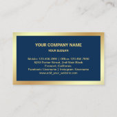Navy Blue Gold Foil Real Anwesen Realtor Foto Visitenkarte (Rückseite)