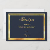 Navy Blue Gold Foto Dankeschön Karte (Vorderseite)