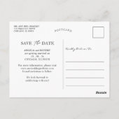 Navy Blue Gold Foto Frame Save the Date Postkarte (Rückseite)