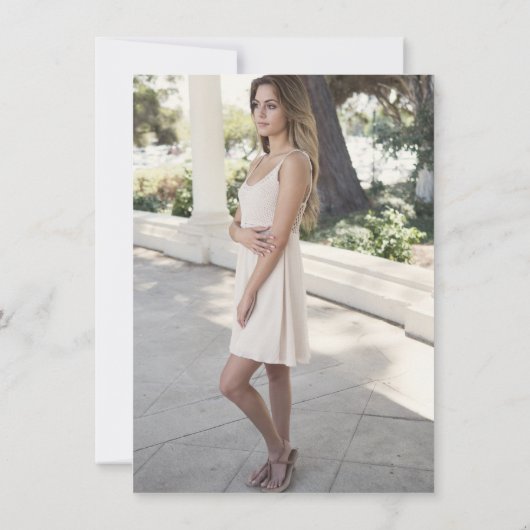 Navy Blue & Gold | Foto Graduation Party Einladung (Rückseite)