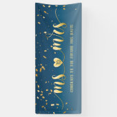 Navy Blue Gold Frau zu Brautparty Banner (Vertikal)