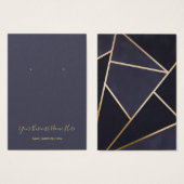 Navy Blue Gold Geometric Earring Display Card (Vorne & Hinten)