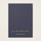 Navy Blue Gold Geometric Earring Display Card (Vorderseite)
