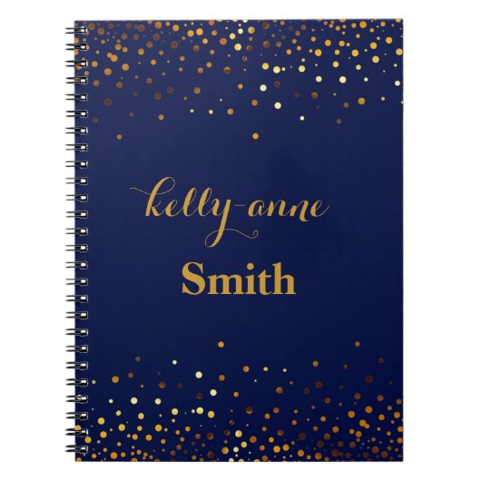 Navy Blue Gold Glitter Falsch Foil Glamorous kraft Notizblock (Vorderseite)