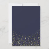 Navy Blue Gold Glitzer Confetti Wedding Einladung (Rückseite)