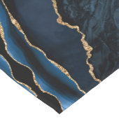Navy Blue Gold Glitzer Funkelnd Marmortisch Runner Kurzer Tischläufer (Ecke)