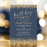 Navy Blue Gold Glitzer im Alter von 40 Jahren Einladung<br><div class="desc">Feiern Sie stilvoll mit diesem Navy Blue Gold Glitzer jedes Alter 40. Geburtstag Einladung. Dieses elegante und moderne Design mit einem marinen Hintergrund und glänzenden Goldakzenten eignet sich hervorragend für Geburtstagsfeiern. Ob ein festliches Abendessen oder ein lebhaftes Party - diese Einladung Set für ein unvergessliches Erlebnis.</div>