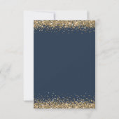 Navy Blue Gold Glitzer im Alter von 50 Jahren Einladung (Rückseite)