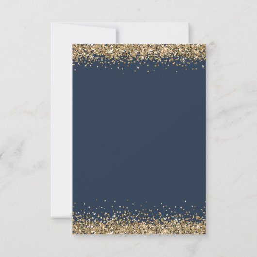 Navy Blue Gold Glitzer im Alter von 60 Jahren Einladung (Rückseite)