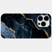 Navy Blue Gold Glitzer Individuelle Name iPhone Ca Case-Mate iPhone Hülle (Rückseite (Horizontal))